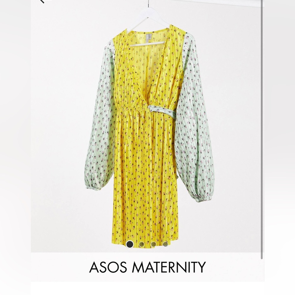 ASOS Maternity plisse mini wrap dress